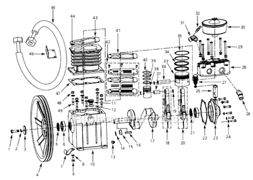Page A Diagram and Parts List for FP070000AV 2005 Campbell Hausfeld Compressor